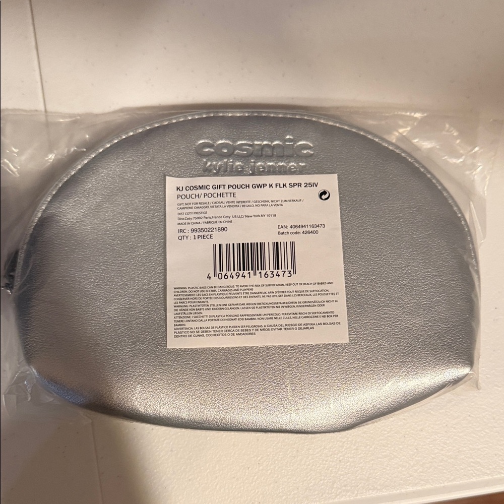 Silver Cosmetic Pouch